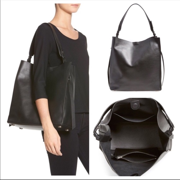 captain leather north south tote bag